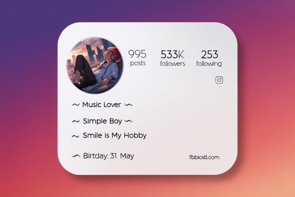 Stylish Instagram bio template with music quotes for artists and musicians.